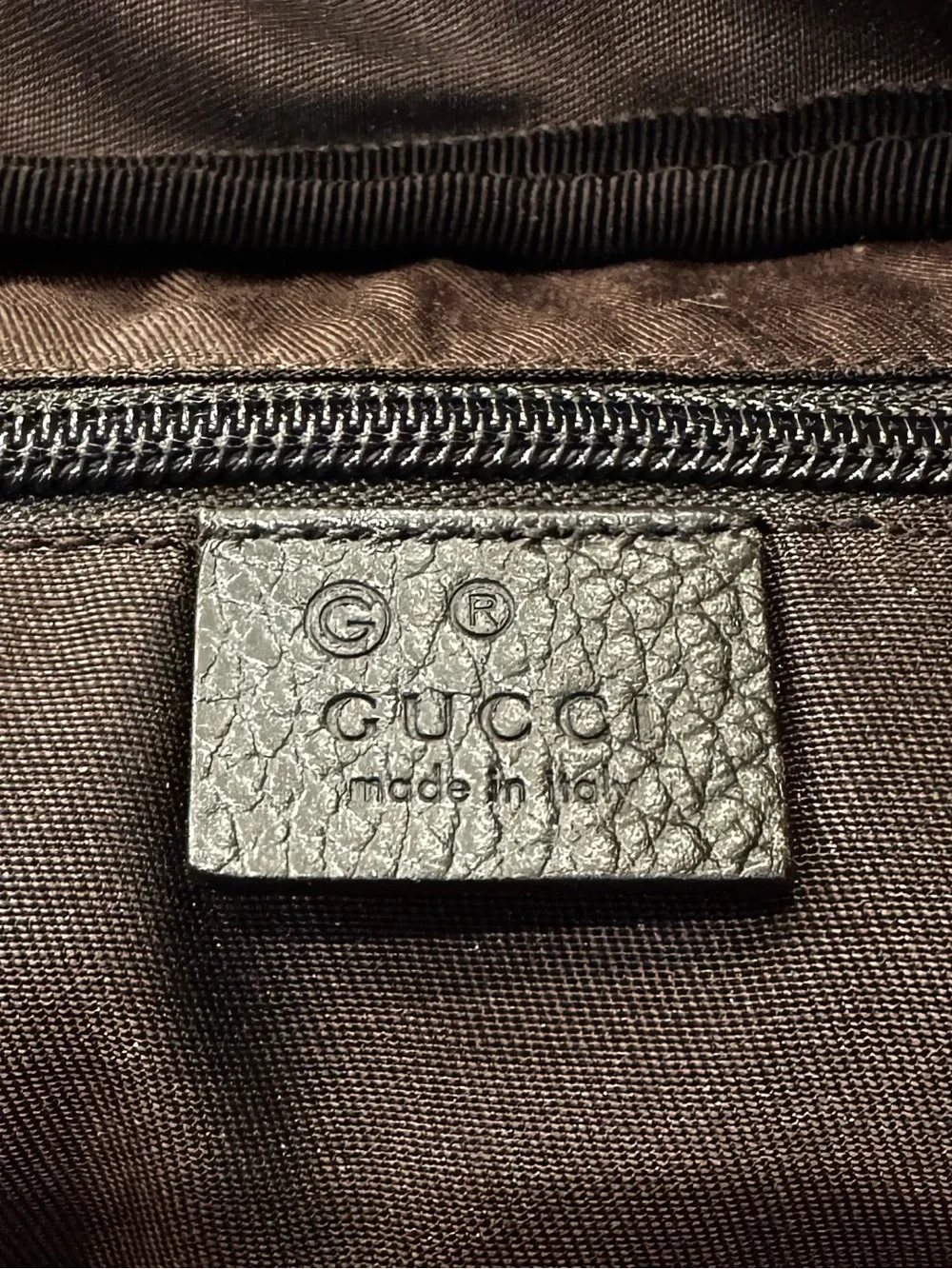 Authentic GUCCI Large GG Logo Beige Canvas Brown Leather Carry on Duffle Bag